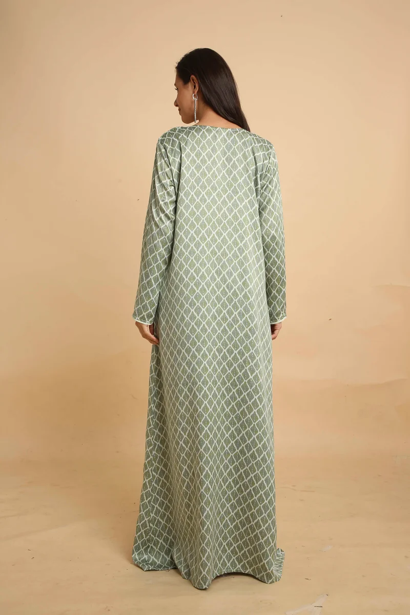 HANA & SARA Modest Arabic Jalabiya Dress with Elegant Long Sleeves Design
